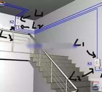 一例双控开关的布线线路图及接线图