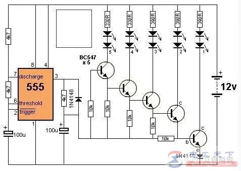 用555定时器实现自行车转弯灯及交通信号灯的例子