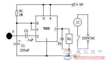555触摸定时开关的电路图及原理说明