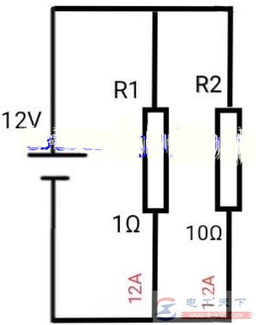 电流一直走电阻小的一路什么原因