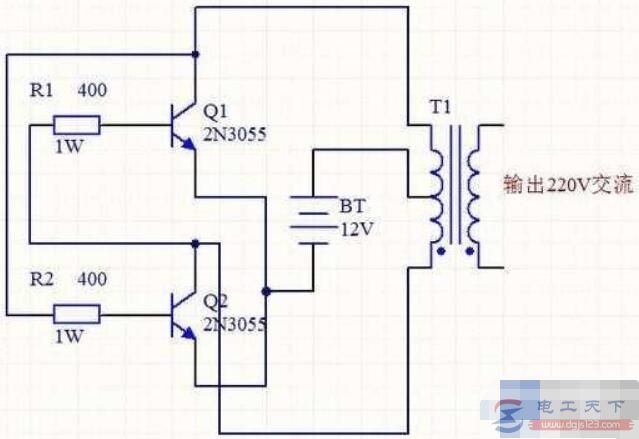 一例12v直流电逆变220v交流电的电路图，附逆变器的设计方法