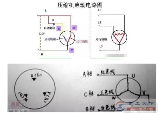 一例空调压缩机的接线图参考