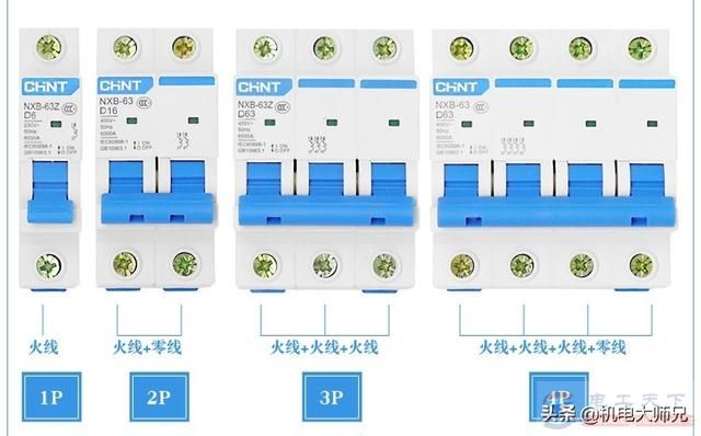 断路器（1P、2P、3P与4P）怎么选择