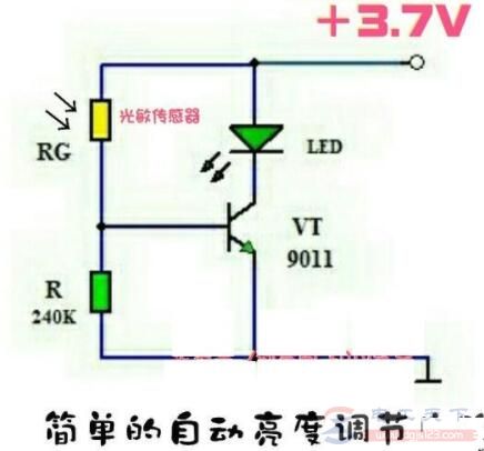 一例简单的LED亮度调节电路图