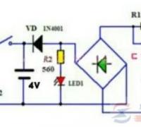 一例简单的充电式手电筒电路原理图