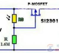 一例用光敏电阻与P-MOSFET设计的光控开关电路