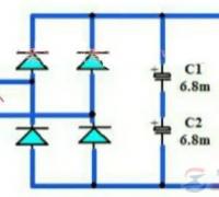 一例输出110V直流电压的桥式整流电路图