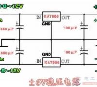 一例±6V稳压电源的电路原理图