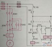 一例防止正反转转换期间相间短接的三接触器控制线路