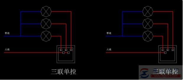 一个开关与两个开关及多开关控制一盏灯的接线方法