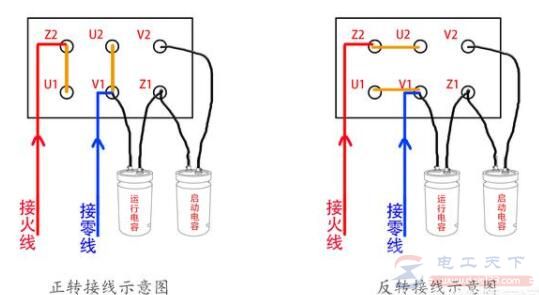 不同功率的单相电机的接线方法