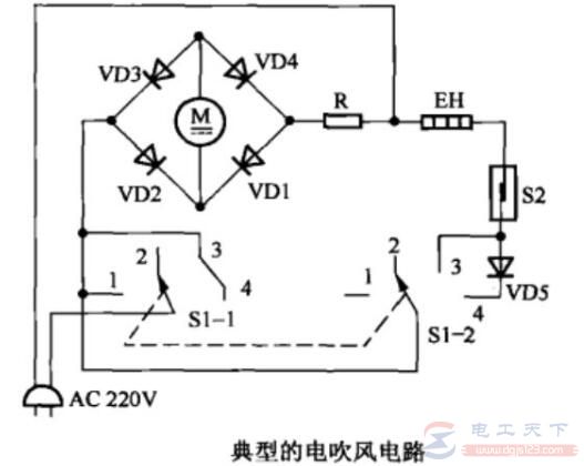 一例典型的电吹风电路解析