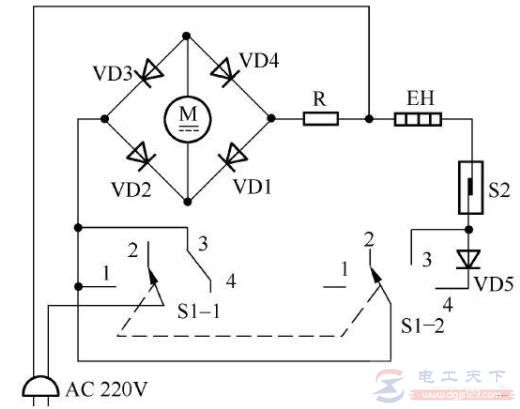 一例经典的电吹风电路图详解
