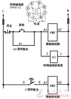 时间继电器控制电机启停延时的简单方法