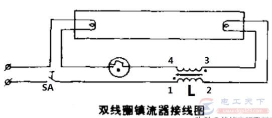 双线圈镇流器怎么接线？