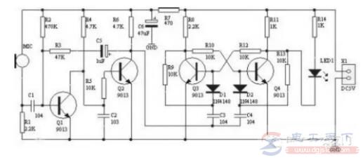 一例DIY声控开关电路的工作原理分析