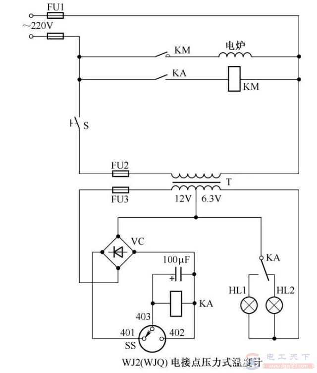 一例简单的温度控制电路说明