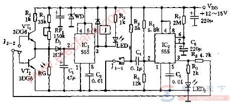 一例路灯光电控制电路的工作过程说明