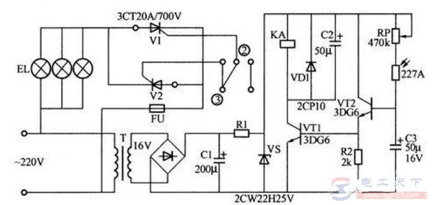 一例继电器控制灯光电路的工作原理分析