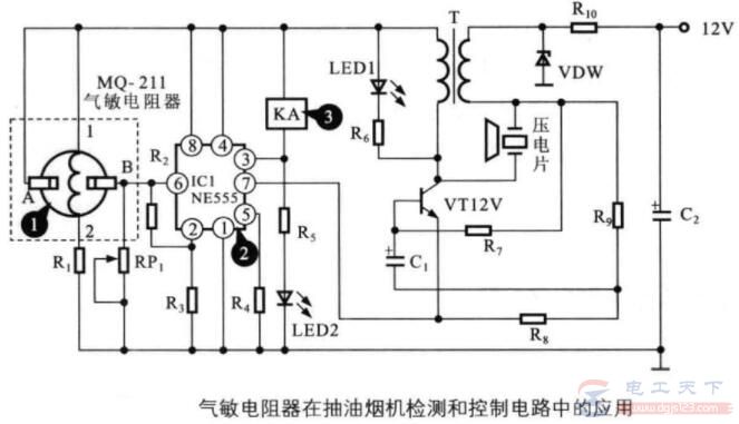 一例气敏电阻的应用电路说明