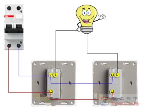 一灯三控的三种接线方法(安全又实用)