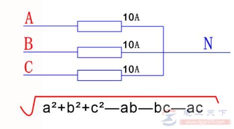 三相负载平衡时零线电流怎么计算？