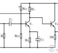 一例简单的RC移相式振荡器电路图