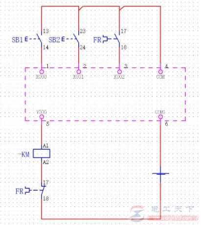 三菱FX-PLC实现电动机连续运转控制（起保停）的例子