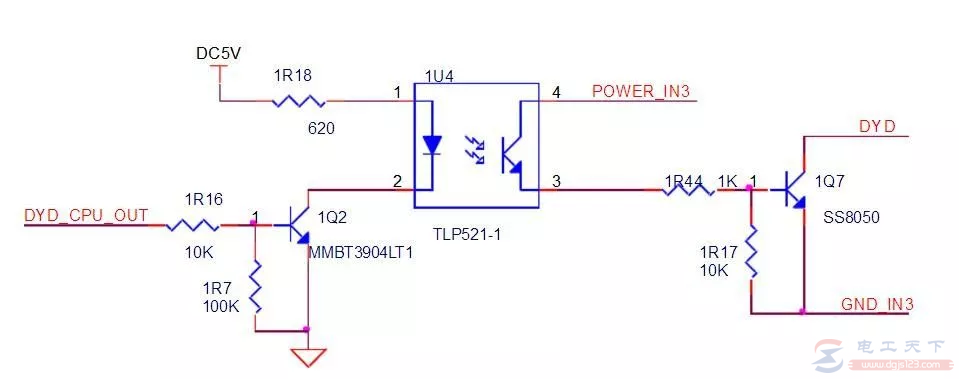 光耦驱动继电器电路图及功能说明