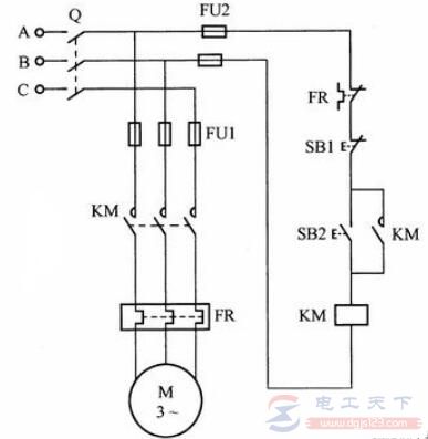 带热<a href=/dydq/jdq/ target=_blank class=infotextkey>继电器</a>保护的电动机控制电气原理图
