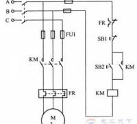 带热继电器保护的电动机控制电气原理图
