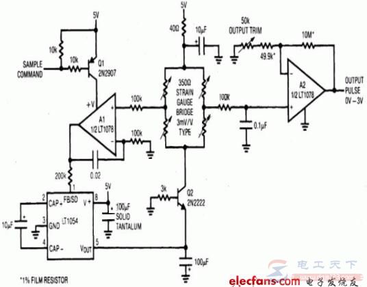 一例简单的高效率应变电桥电路