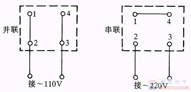 一例单相吹风机的接线图