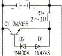 一例简单的蓄电池充电保护电路图