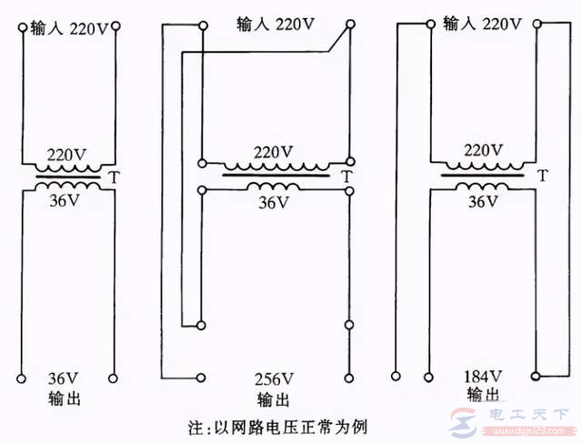 用行灯变压器升压或降压方法