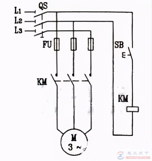 电动机点动控制电路图的工作原理图解