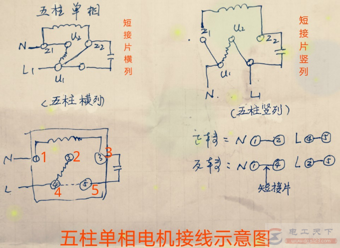 倒顺开关怎么控制单相电机的正反转