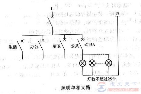 配电箱开关并线接法及照明电力负荷的分配方法