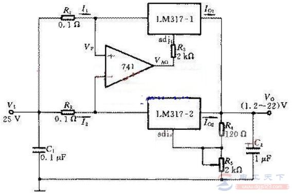 lm317扩流5A稳压电路图使用说明