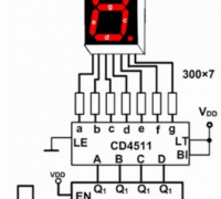 四例共阴极数码管电路图