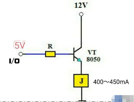 一例8050三极管发射极驱动继电器的改进电路图